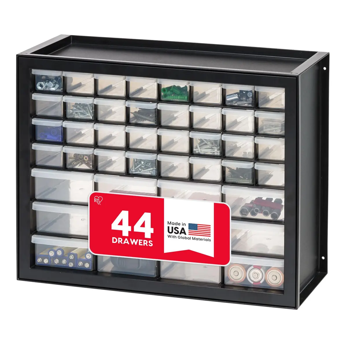 IRIS USA 44-Drawer Small Parts Storage Cabinet | Made in USA, Black, Stackable & Wall-Mountable - main product image