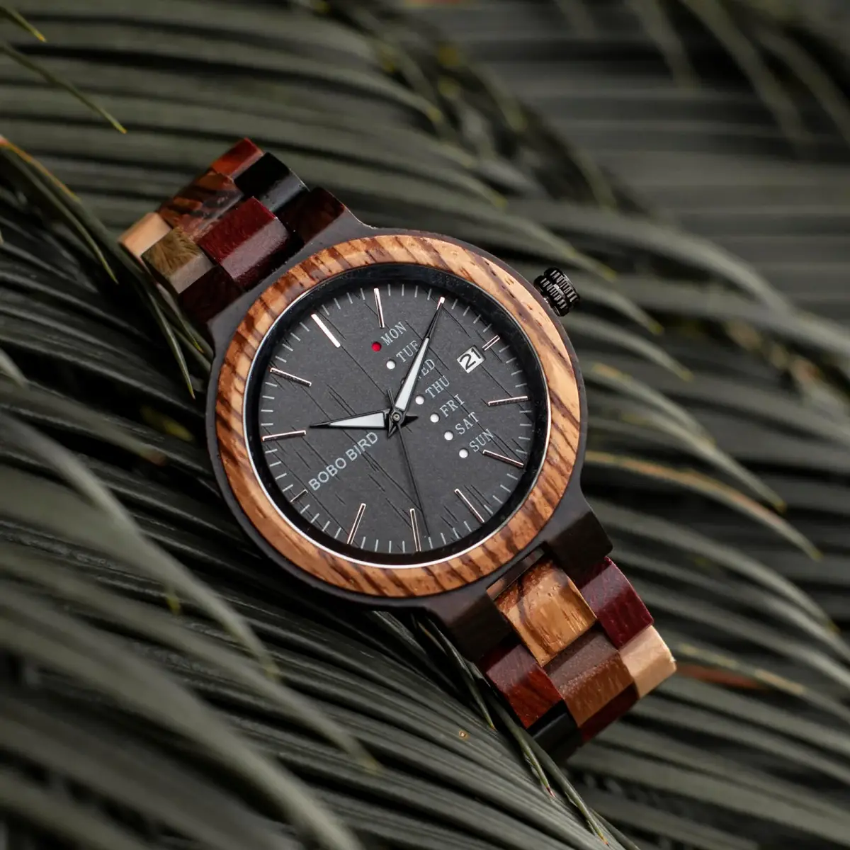 BOBO BIRD Women's Wood Watch 38mm (1.49in) | Handmade Analog Quartz with Week & Date Display - view 2
