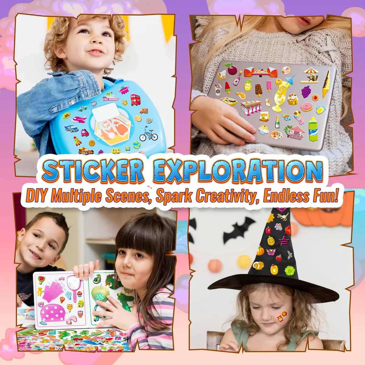 Sinceroduct 3200+ Puffy Stickers for Toddlers & Kids | 64 Sheets, Multicolored 3D Foam Animal & Letter Designs - view 6
