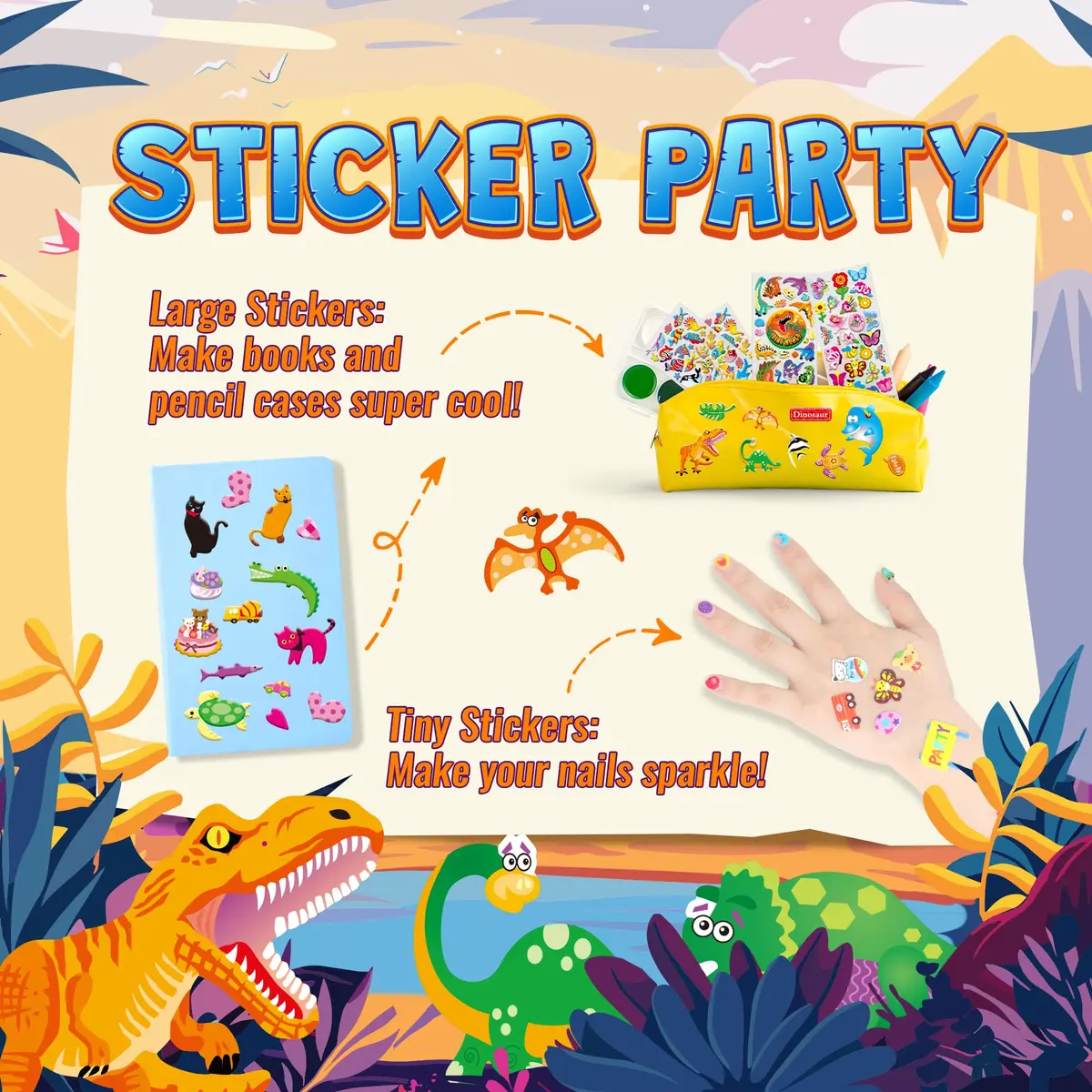 Sinceroduct 3200+ Puffy Stickers for Toddlers & Kids | 64 Sheets, Multicolored 3D Foam Animal & Letter Designs - view 2