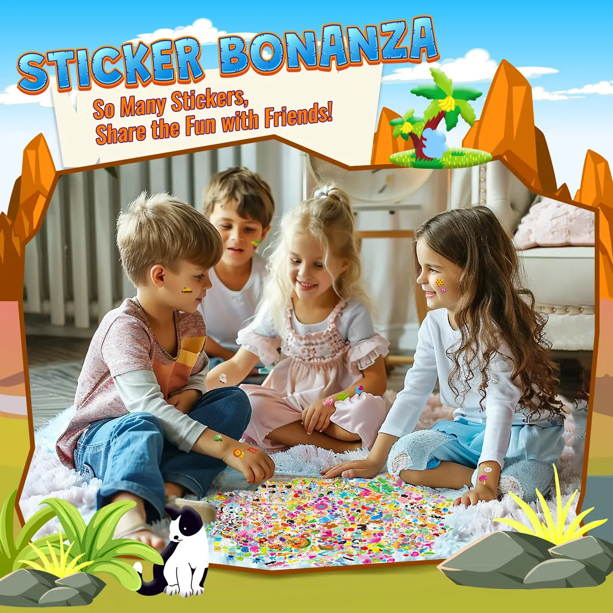Sinceroduct 3200+ Puffy Stickers for Toddlers & Kids | 64 Sheets, Multicolored 3D Foam Animal & Letter Designs - view 4