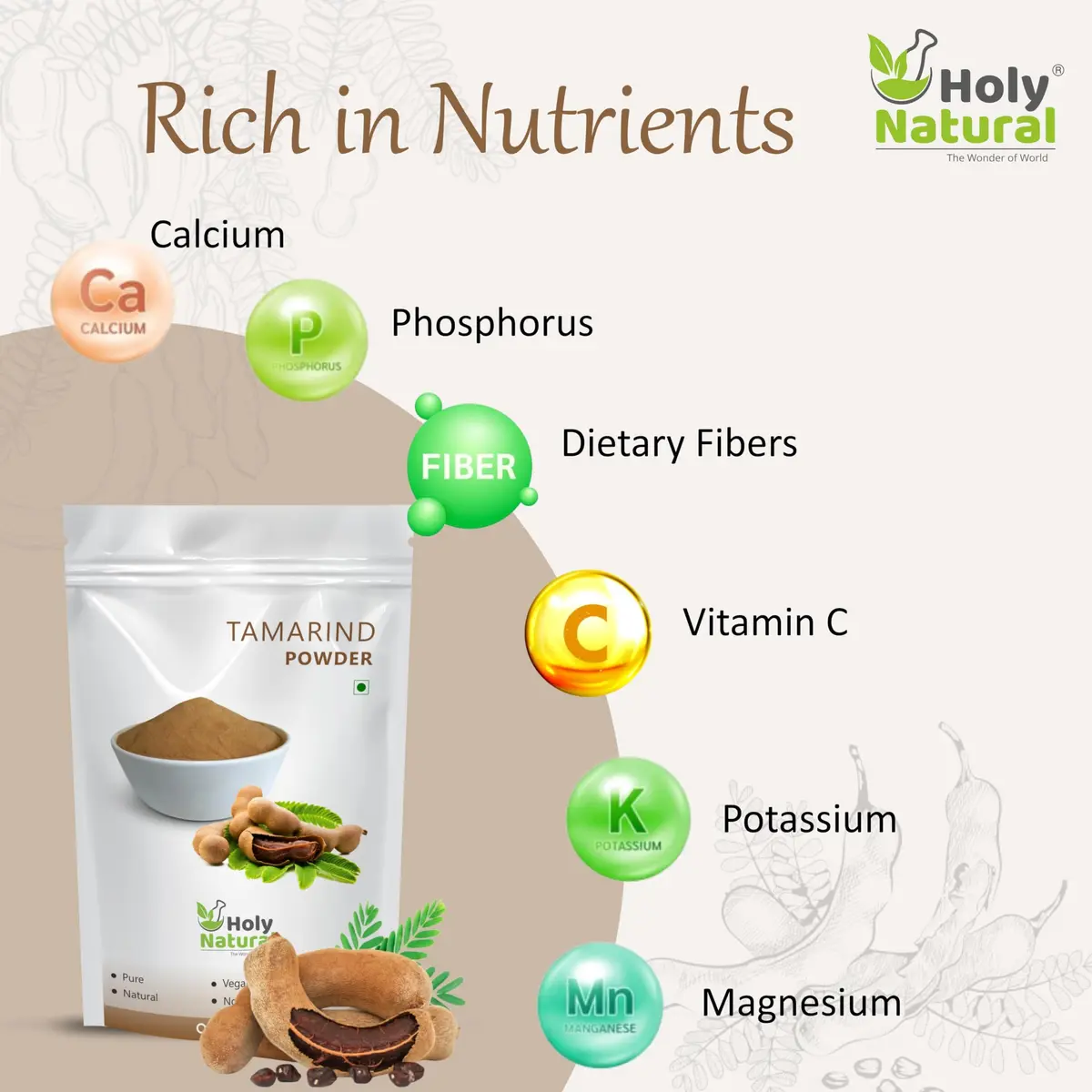 Holy Natural Tamarind Powder 200 g (7.05 oz) | Natural Herb for Indian Cooking - view 6