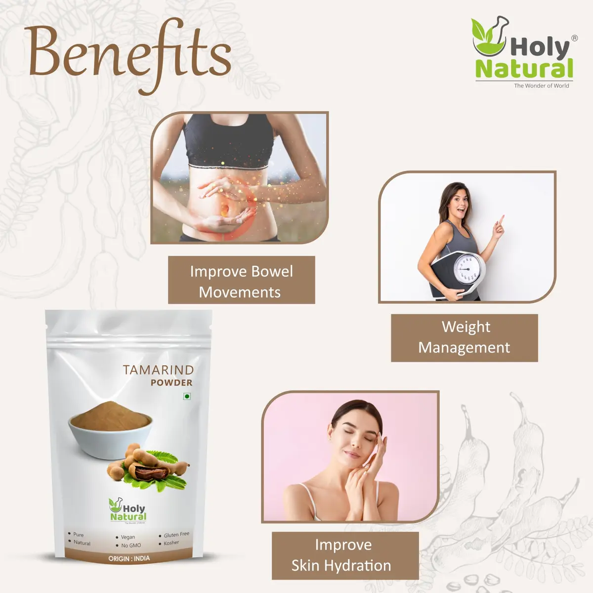 Holy Natural Tamarind Powder 200 g (7.05 oz) | Natural Herb for Indian Cooking - view 7