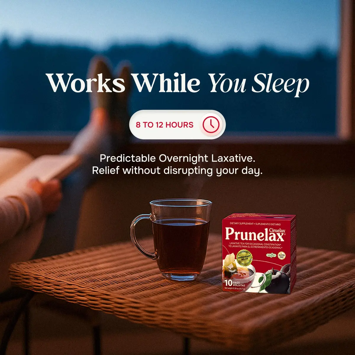 Prunelax Ciruelax Natural Laxative Tea Bags 10 Pack | Gentle Overnight Relief for Occasional Constipation - view 4