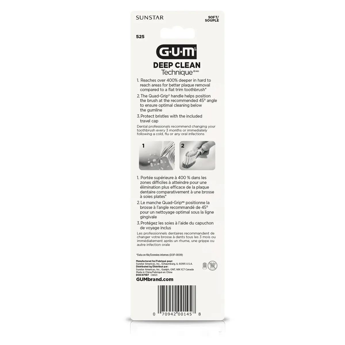 GUM Technique Deep Clean Toothbrush - Compact Head - Soft Bristles for Adults with Sensitive Gums | Deep Plaque Removal - view 9