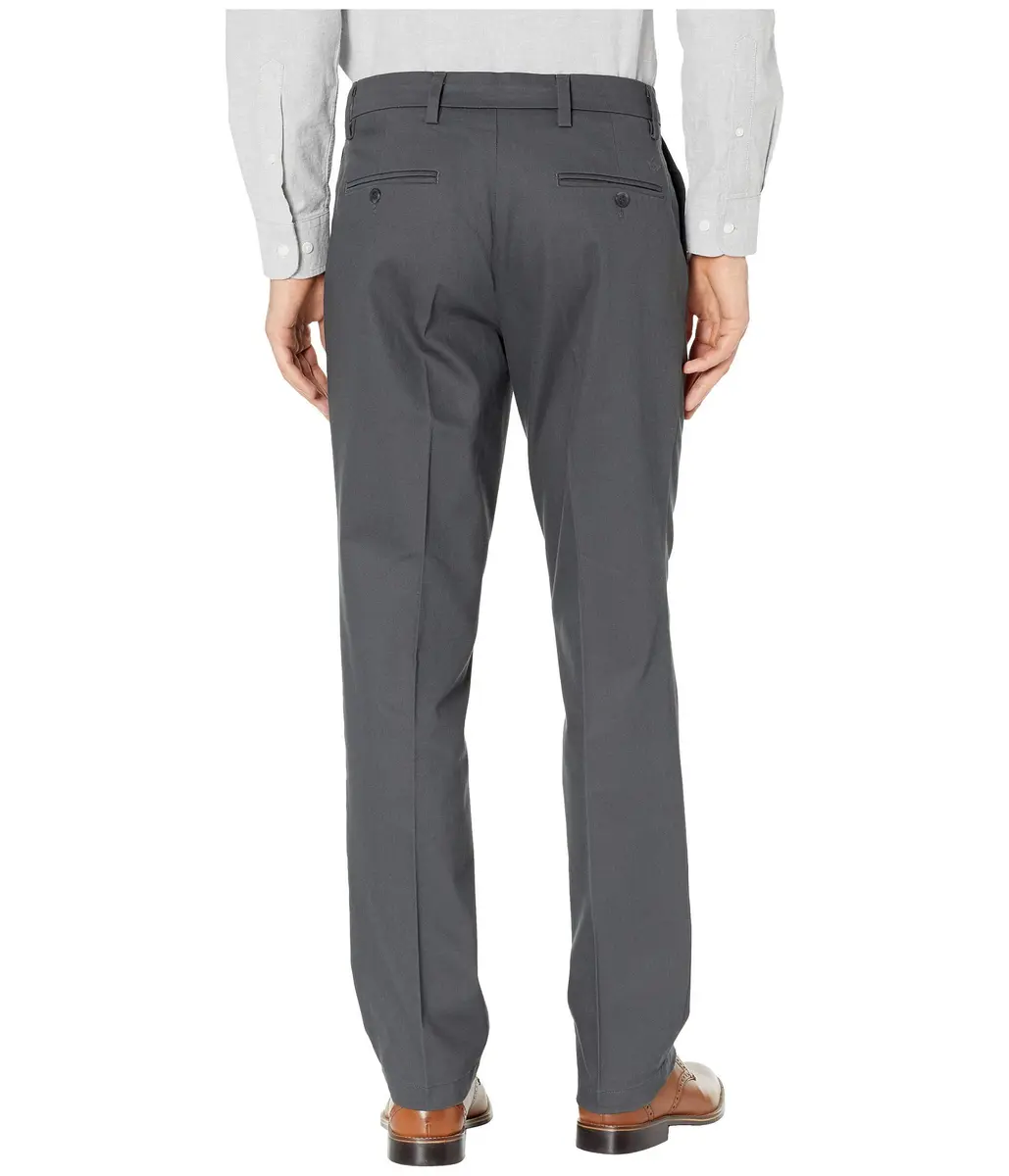 DOCKERS Men's Straight Fit Signature Lux Cotton Stretch Khaki Pant - Creased, Steelhead, 33W x 30L | Wrinkle-Free Business Casual - view 3