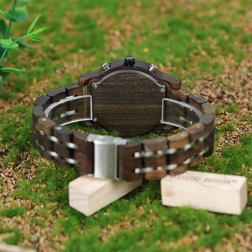 BOBO BIRD Women Wooden Watch 40mm Zebra Wood Quartz Elegant Lightweight - view 6