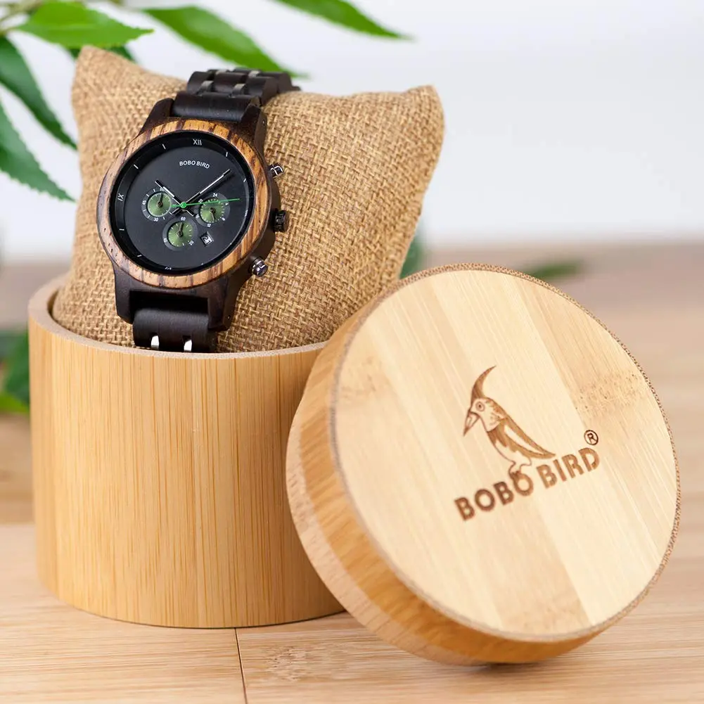 BOBO BIRD Women Wooden Watch 40mm Zebra Wood Quartz Elegant Lightweight - view 2
