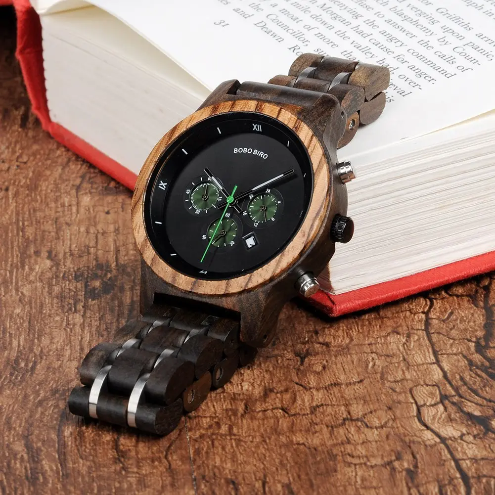 BOBO BIRD Women Wooden Watch 40mm Zebra Wood Quartz Elegant Lightweight - view 4