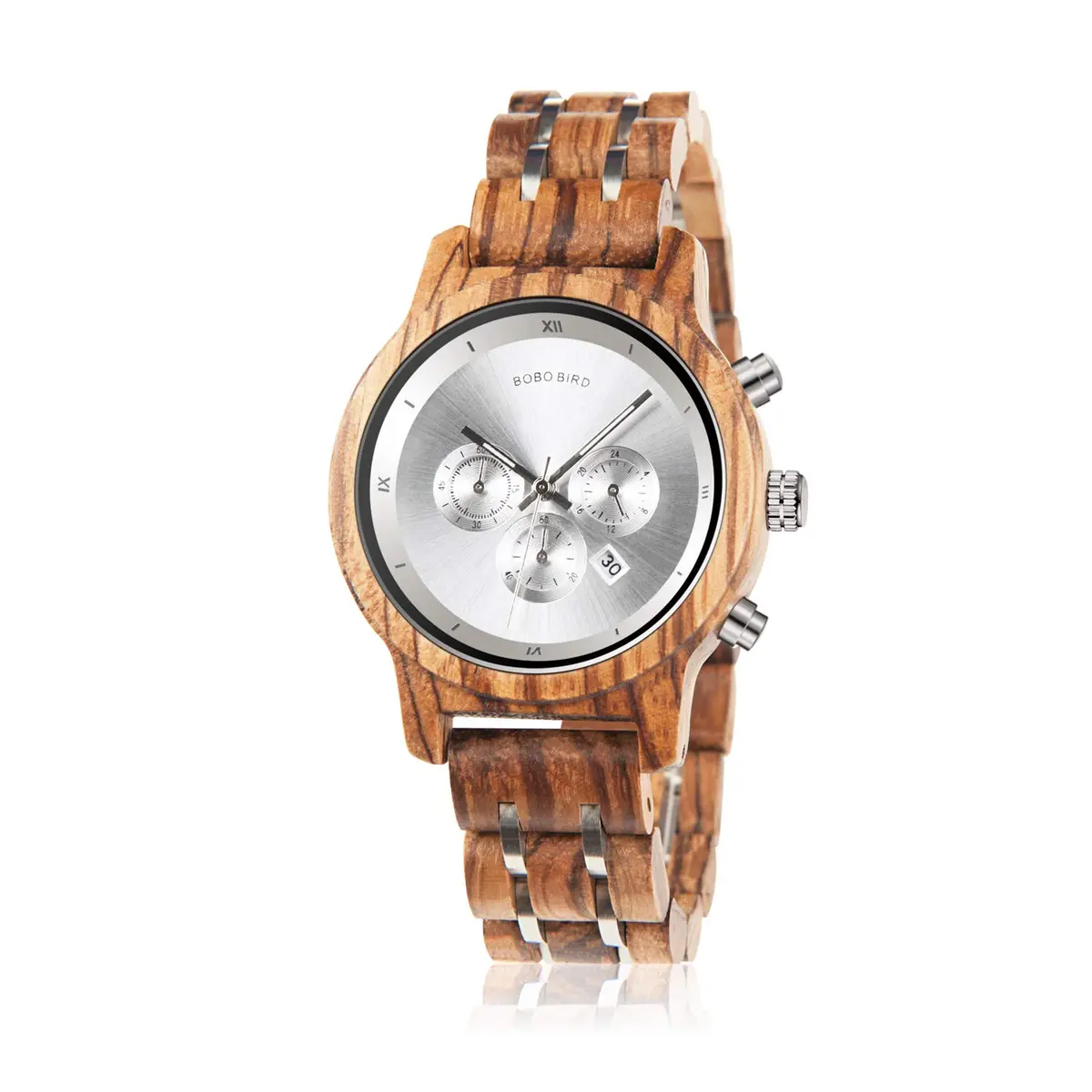 BOBO BIRD Women Wooden Watch Zebra-White | Luxury Wooden Casual & Business Style - main product image