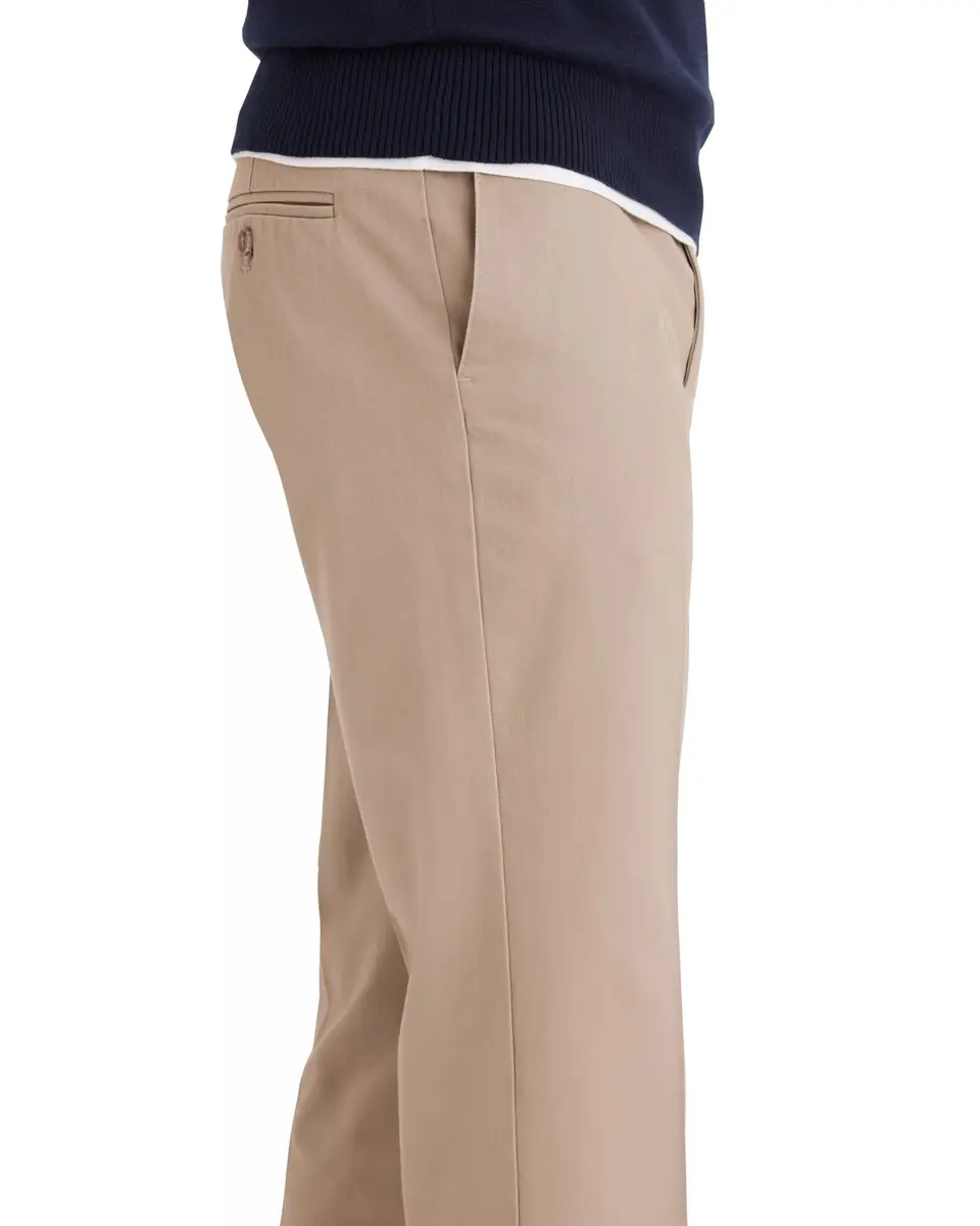 DOCKERS Men's Straight Fit Signature Lux Cotton Stretch Khaki Pant - Creased, Timberwolf, 36W x 34L | 86cm x 81cm - view 2