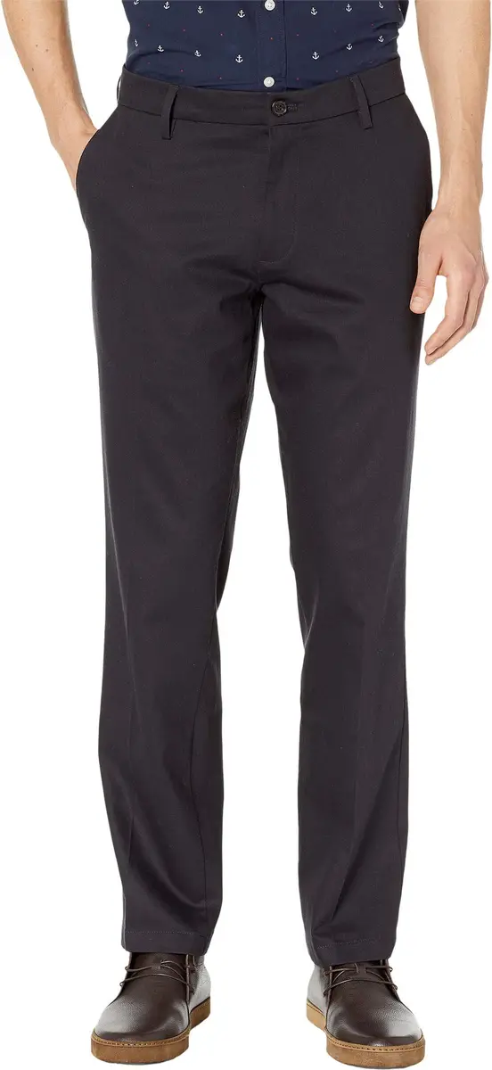 Dockers Men's Straight Fit Signature Lux Cotton Stretch Khaki Pant - Creased, Dockers Navy, 30W x 32L | Wrinkle-Free Business Casual - main product image