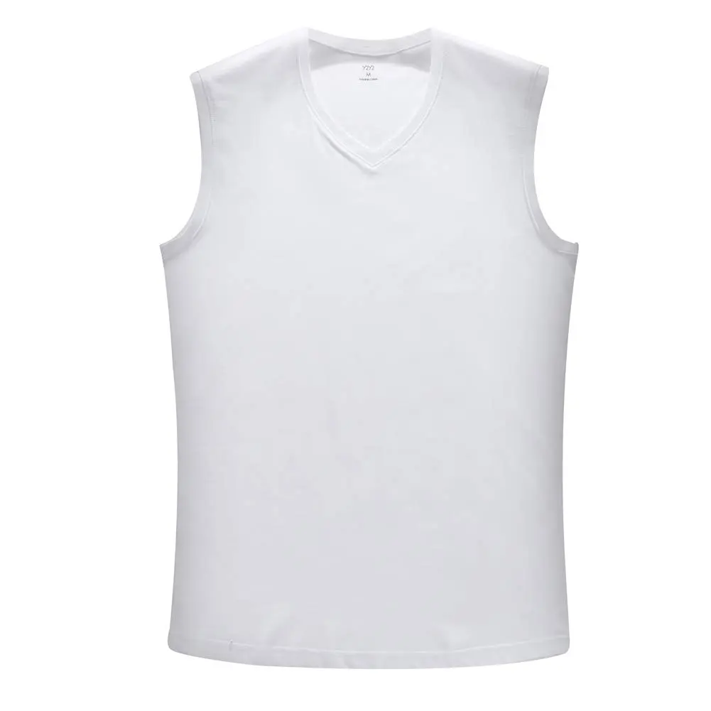 Y2Y2 Men's Sleeveless V-Neck T-Shirt, White, Big and Tall 2XL (50"-52") | Soft Cotton, Classic Fit, USA Size - view 6
