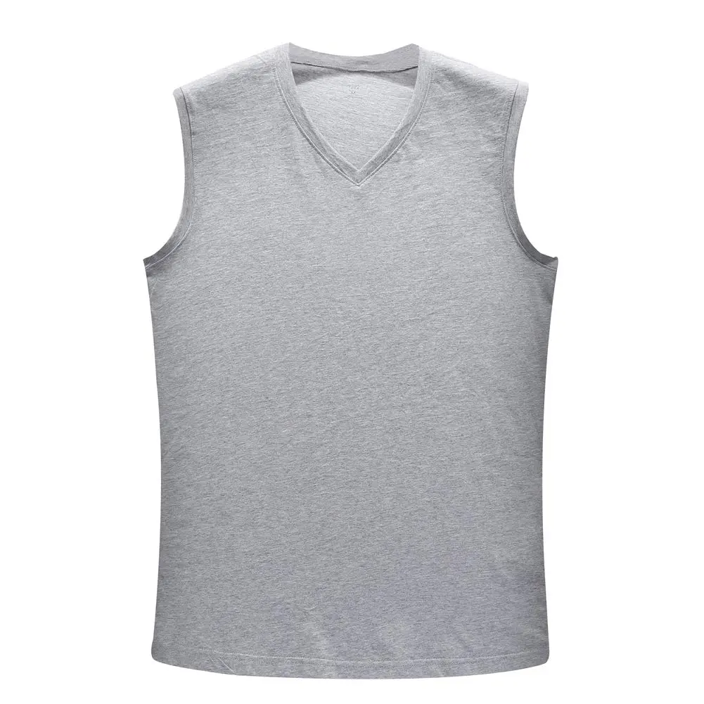 Y2Y2 Men's Sleeveless V-Neck T-Shirt, Gray, Big and Tall 3XL (54"-56") | Soft Cotton, Classic Fit - view 5