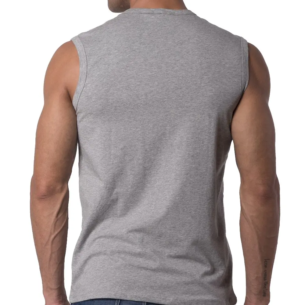 Y2Y2 Men's Sleeveless V-Neck T-Shirt, Gray, Big and Tall 3XL (54"-56") | Soft Cotton, Classic Fit - view 4