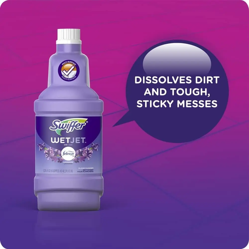 Swiffer Floor Cleaner Solution Refill, Lavender, 42.2 Fl Oz, Pack of 4 - view 5