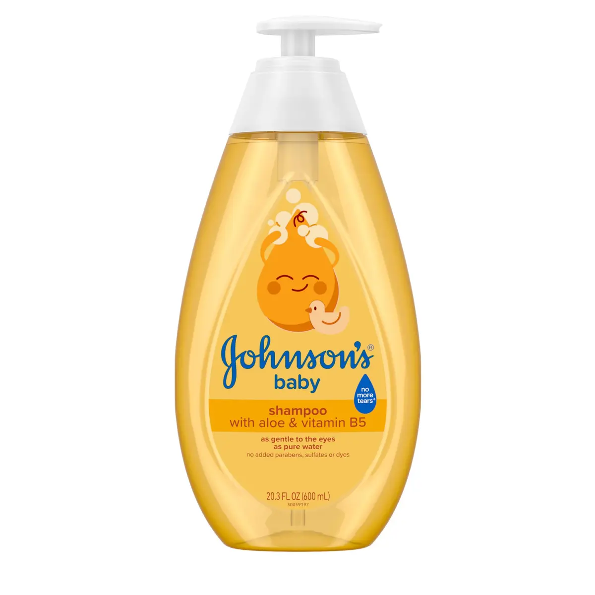 Johnson's Baby Shampoo with Aloe Vera & Vitamin B5, Tear-Free, 600ml (20.3 fl. oz) | Hypoallergenic & pH Balanced for Newborns - main product image