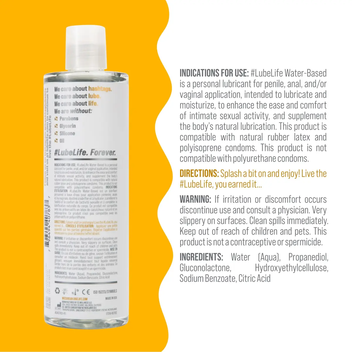 LubeLife Water-Based Personal Lubricant 355ml (12 Fl Oz) | Condom & Toy Safe, Easy Clean-Up - view 2