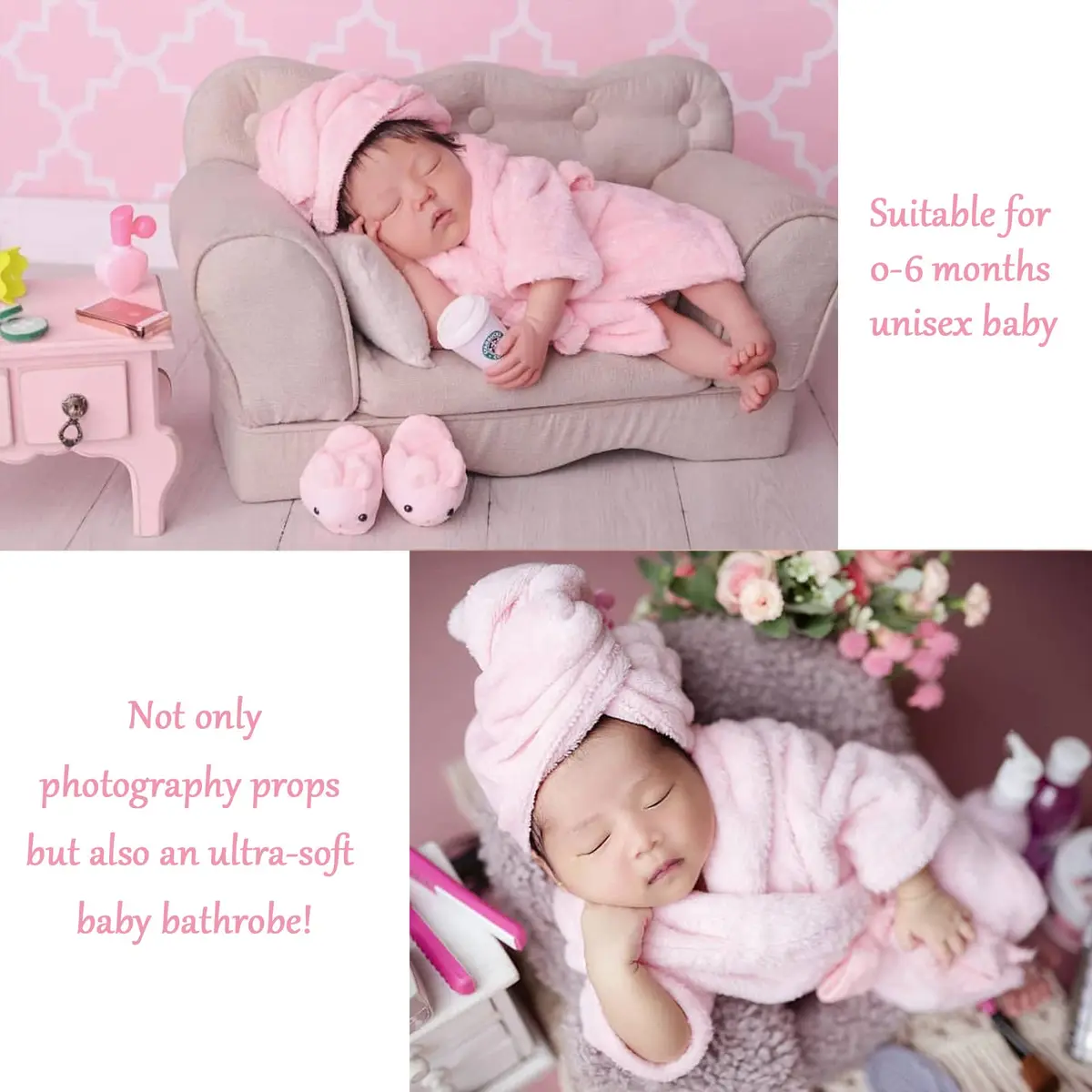 M&G House Newborn Photography Props Baby Bathrobe Costume Set 0-6 Months | Soft Crochet Cotton - view 6