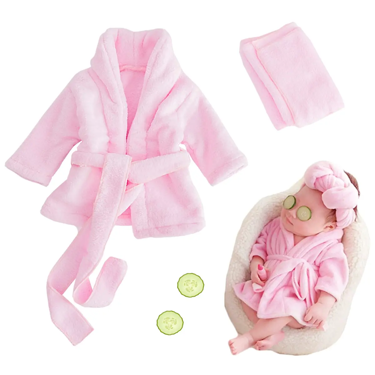M&G House Newborn Photography Props Baby Bathrobe Costume Set 0-6 Months | Soft Crochet Cotton - main product image