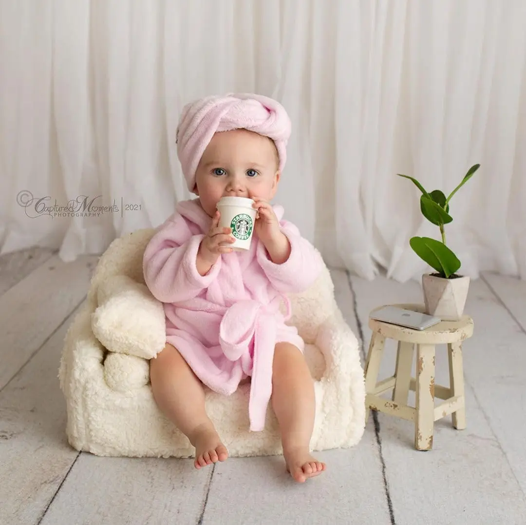 M&G House Newborn Photography Props Baby Bathrobe Costume Set 0-6 Months | Soft Crochet Cotton - view 9