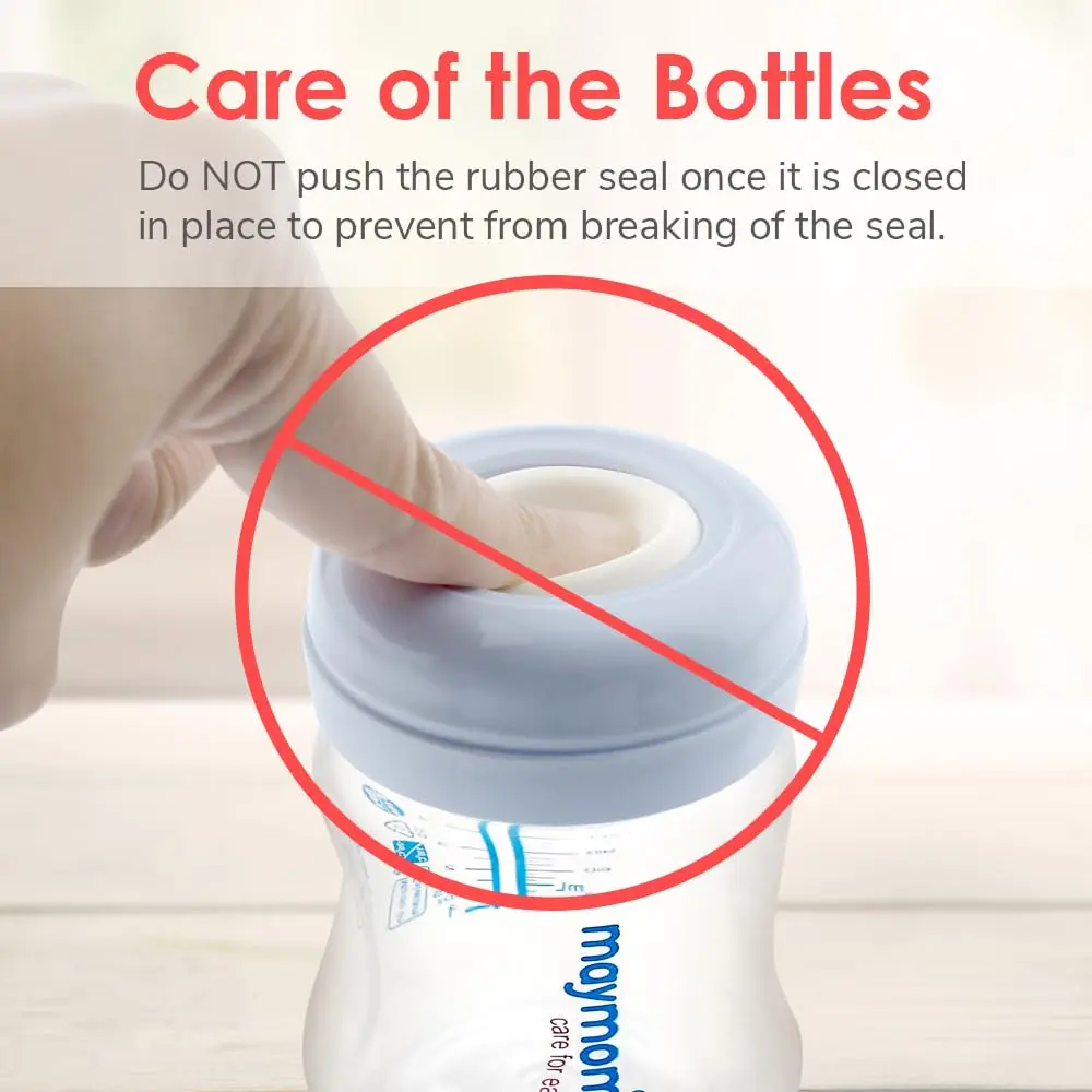 Maymom Screw Lids Aka Travel Caps with Rewritable Sealing Disc for Avent Bottles, 6pcs Blue | Leak-Resistant & Dishwasher Safe - view 8