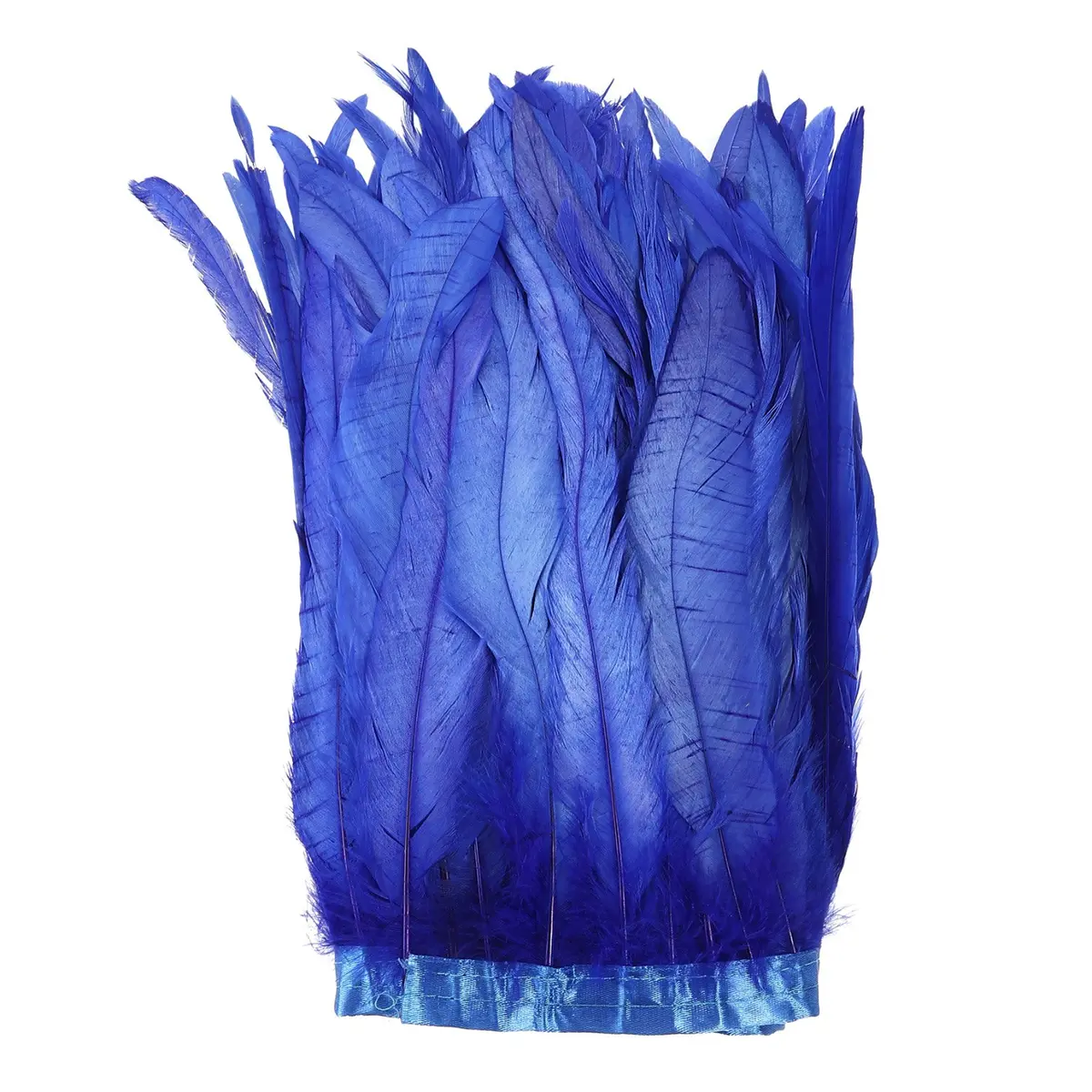 AWAYTR Rooster Hackle Feather Trim 10-12 inch Royal Blue | Natural Feather Fringe for Crafts & Fashion - view 2