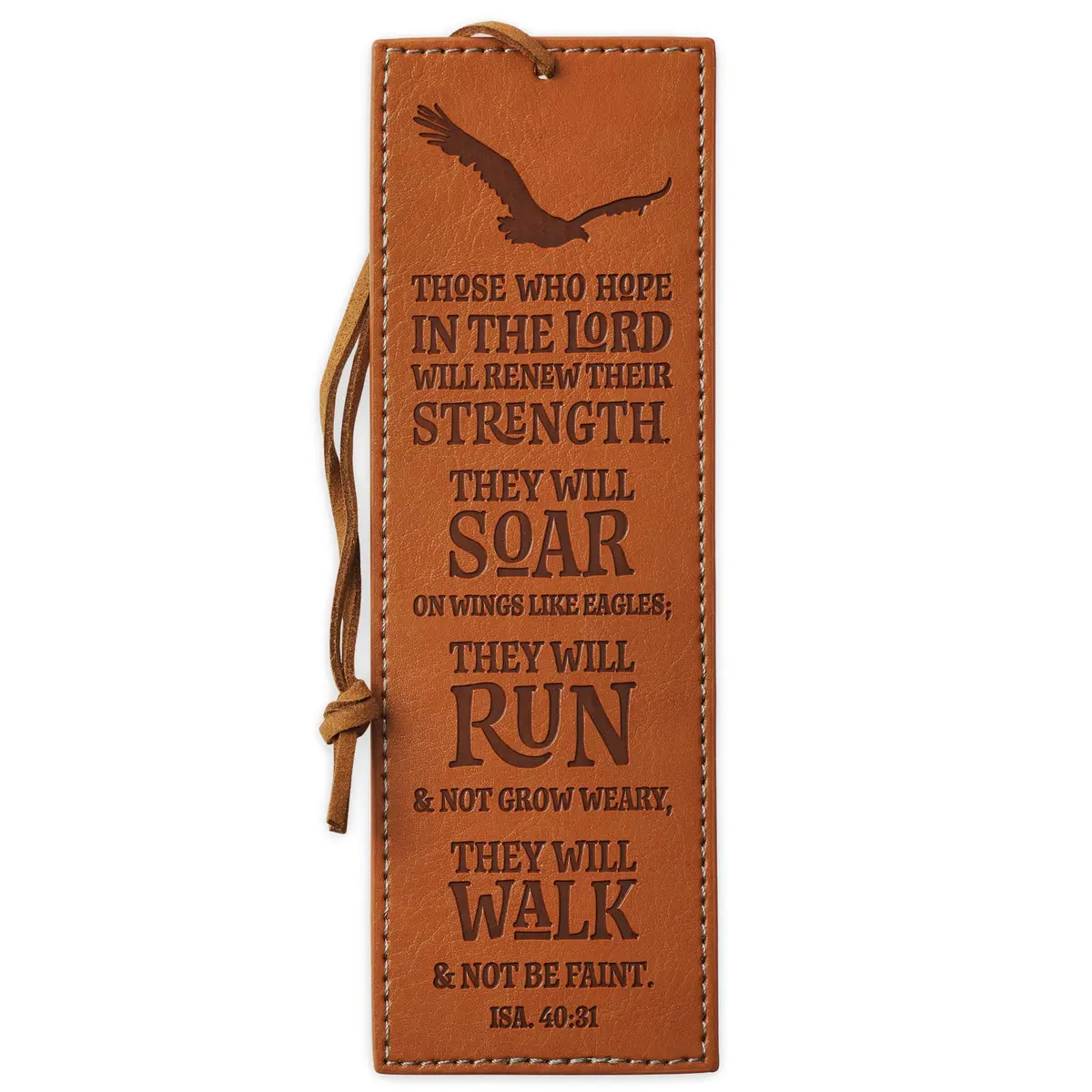 Christian Art Gifts Faith Bookmark 6.5 x 2.2 inches | Hope in The Lord Scripture Debossed Faux Leather - main product image
