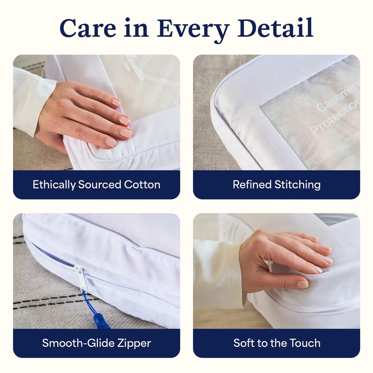 The Cashmere Choice 5 Pack Cashmere Storage Bags 16x12x4 in | Breathable Cotton Sweater Pouches - view 6