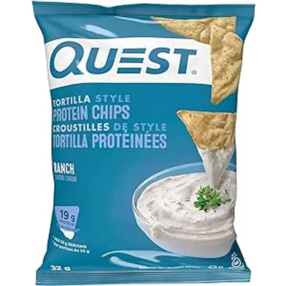 Quest Nutrition Protein Tortilla Chips Ranch 32g (1.2oz) | 19g Protein Baked Snack - main product image