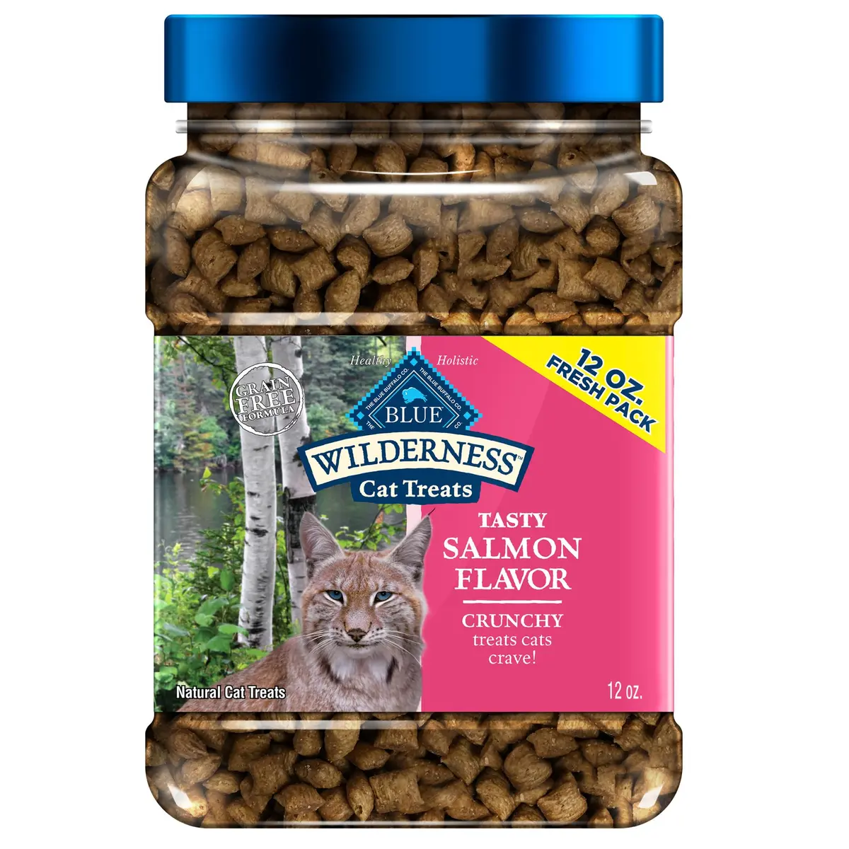 Blue Buffalo Wilderness Tasty Salmon Crunchy Cat Treats 340g (12 oz) | Grain-Free, Real Salmon First - main product image