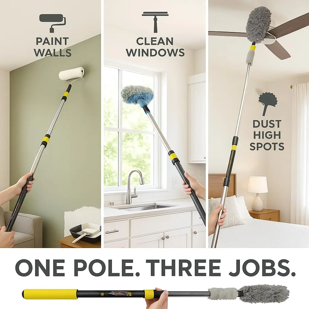 Bates Choice Paint Roller Extension Pole, 3 Ft, Aluminum Alloy | Multi-Purpose Telescopic Tool - view 8
