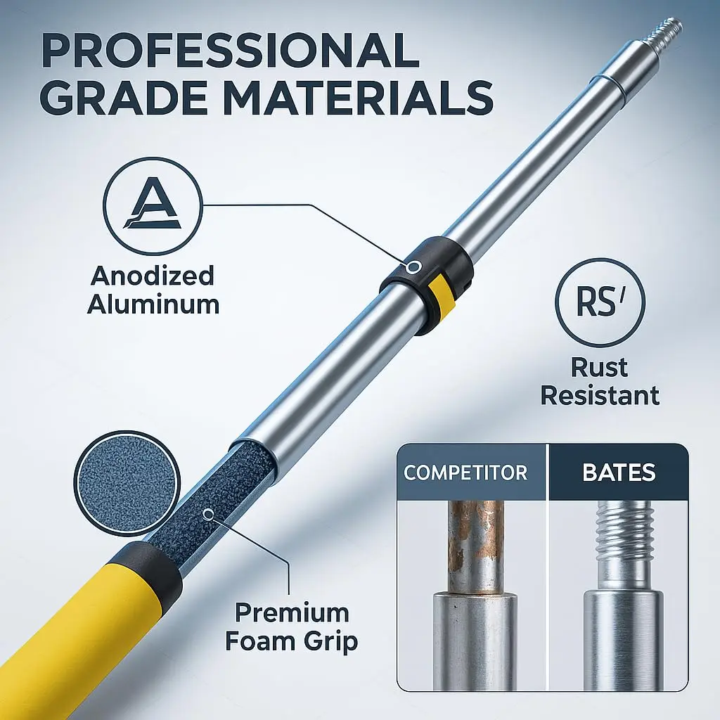 Bates Choice Paint Roller Extension Pole, 3 Ft, Aluminum Alloy | Multi-Purpose Telescopic Tool - view 9
