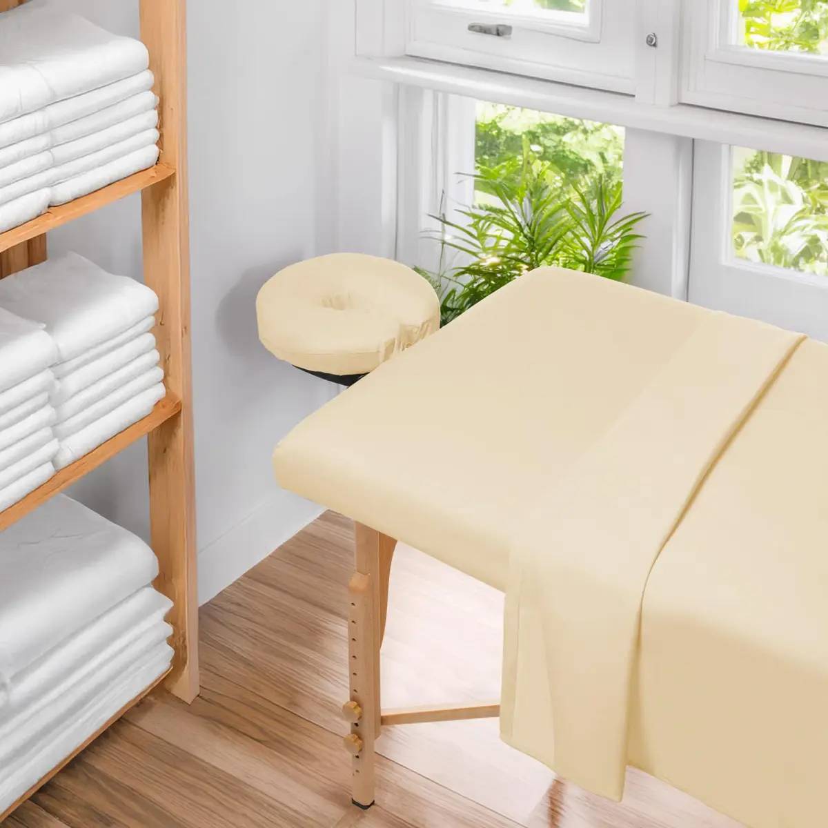 Saloniture 3-Piece Microfiber Massage Table Sheet Set - Natural - 91cm (36") x 196cm (77") x 7cm (3") | Premium Soft & Durable - view 6