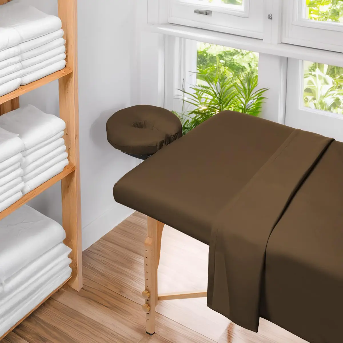 Saloniture 3-Piece Microfiber Massage Table Sheet Set - Chocolate Brown | Fits Most Standard Tables - view 6