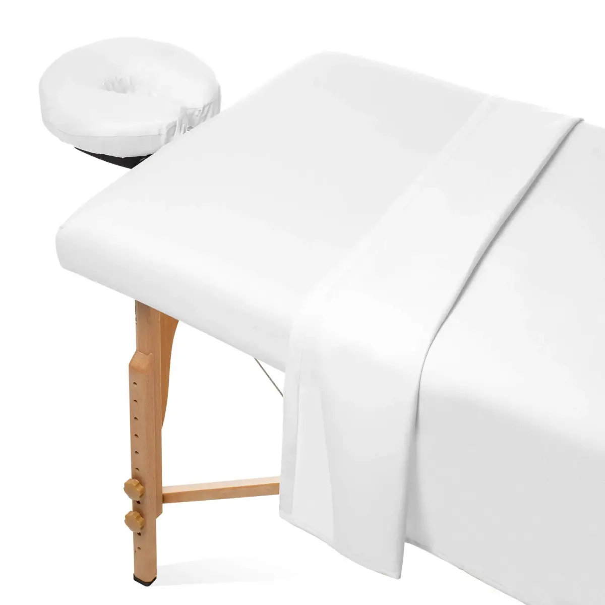 Saloniture 3-Piece Microfiber Massage Table Sheet Set White | Fits Standard Tables, Soft & Breathable - main product image
