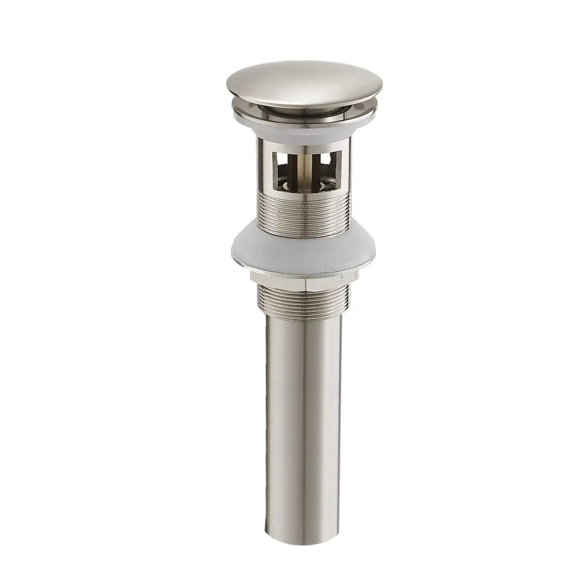 Homevacious 15/8" Bathroom Faucet Vessel Sink Pop up Drain Stopper Plug with Overflow Brushed Nickel - main product image