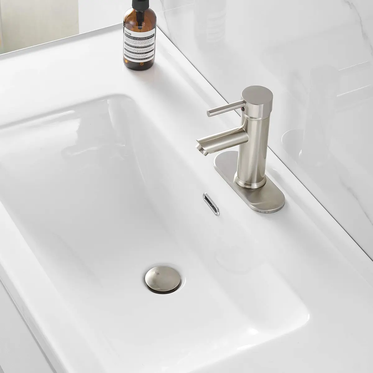 Homevacious 15/8" Bathroom Faucet Vessel Sink Pop up Drain Stopper Plug with Overflow Brushed Nickel - view 8