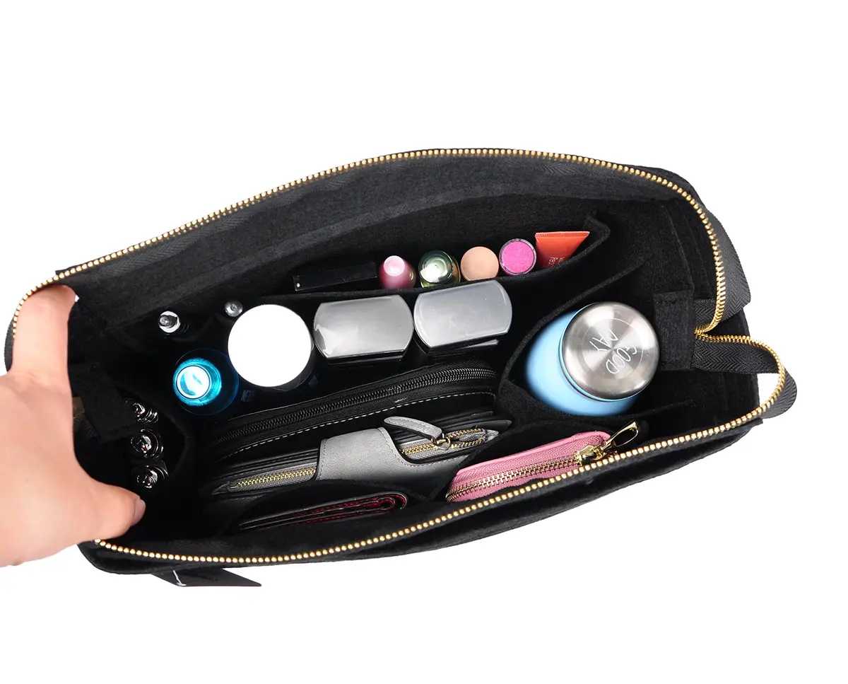 Vercord Felt Zipper Handbag Tote Purse Duffel Backpack Organizer Insert Large | Keeps Handbags Upright & Organized - view 7