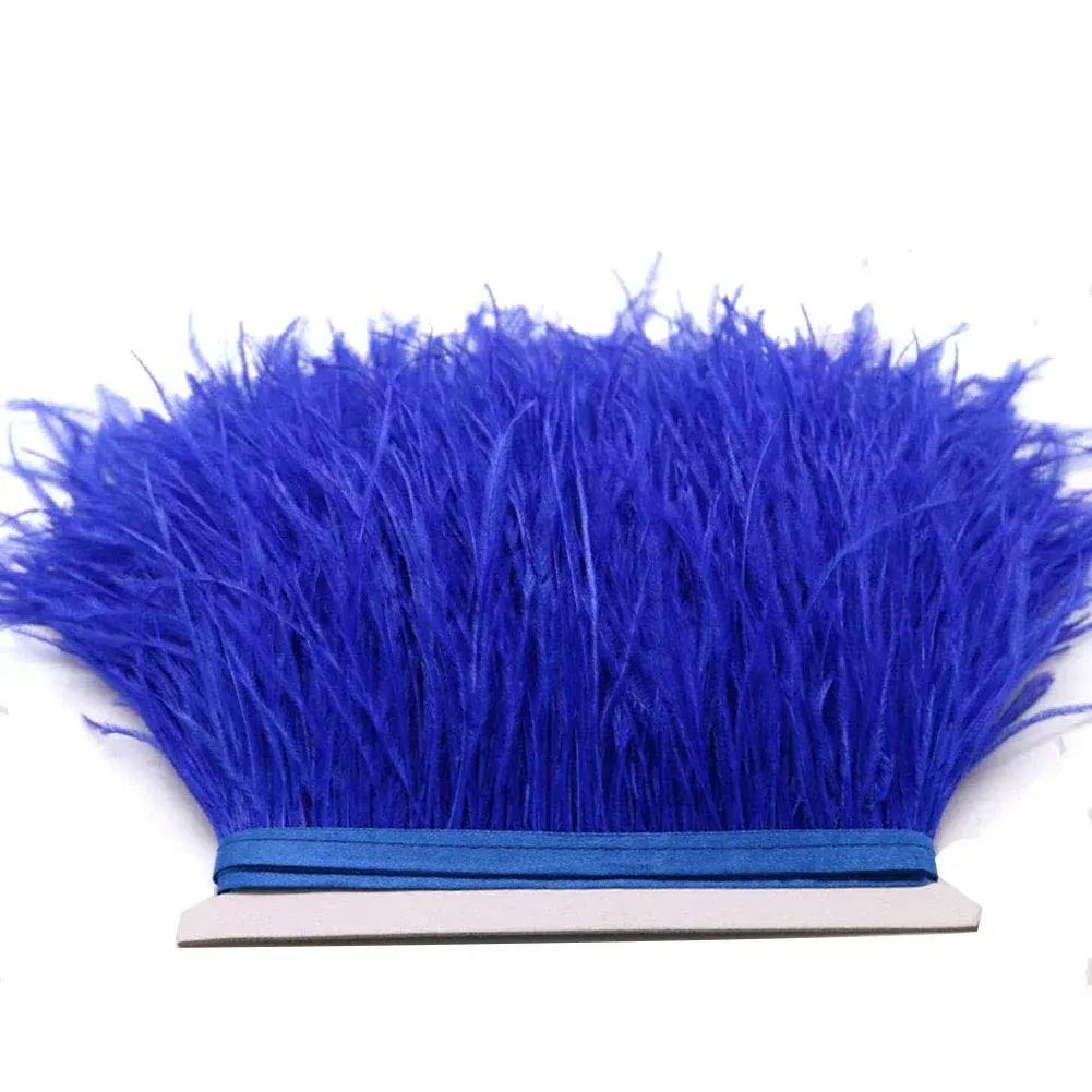 YEQIN Natural Soft Ostrich Feathers Fringe Trim 2 Yards (72 inches) Royal Blue | Hand-Selected for Crafts & Decor - view 4