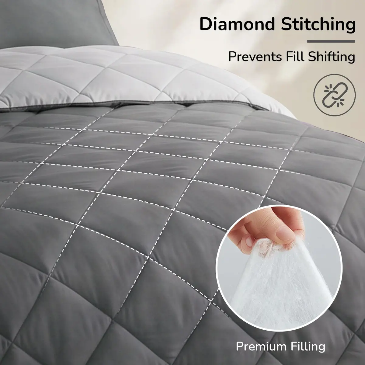 downluxe King Comforter Set Soft Reversible 3 Pieces | All-Season Microfiber Bedding - view 5