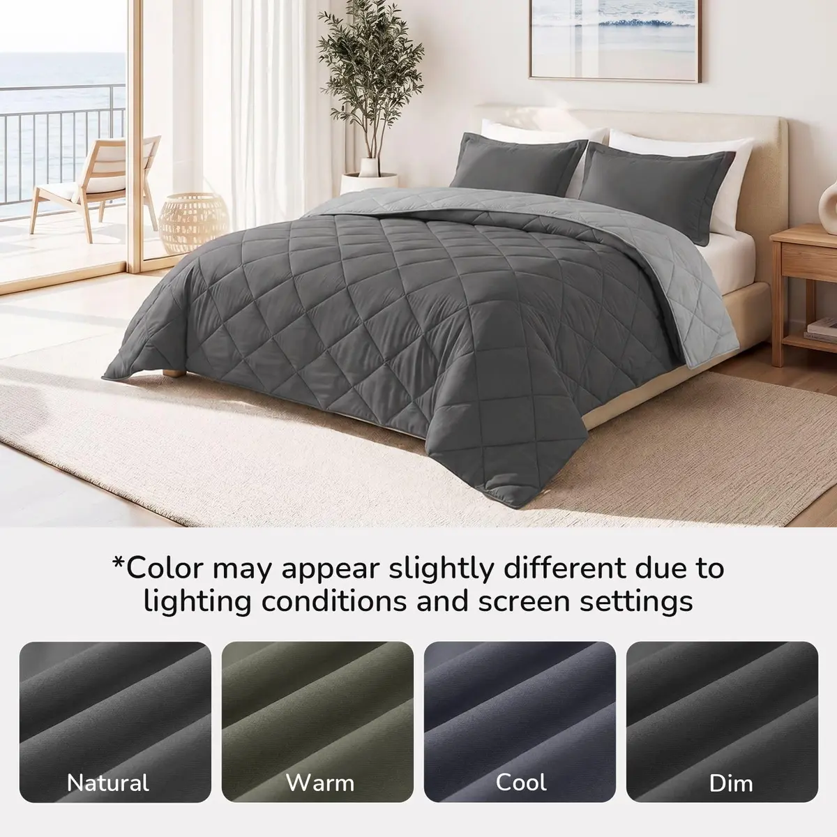 downluxe King Comforter Set Soft Reversible 3 Pieces | All-Season Microfiber Bedding - view 8
