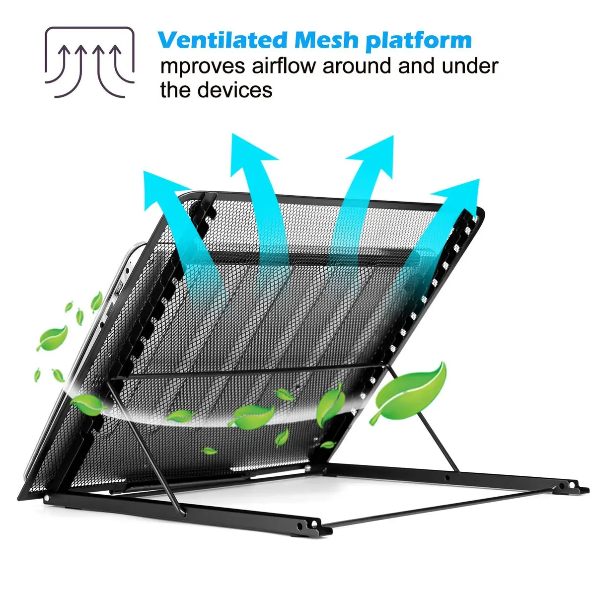 IMAGE Laptop Stand Foldable Portable Ventilated Adjustable 12-Angle, Compatible with 10"-17" Notebooks & Light Box Pad - view 4