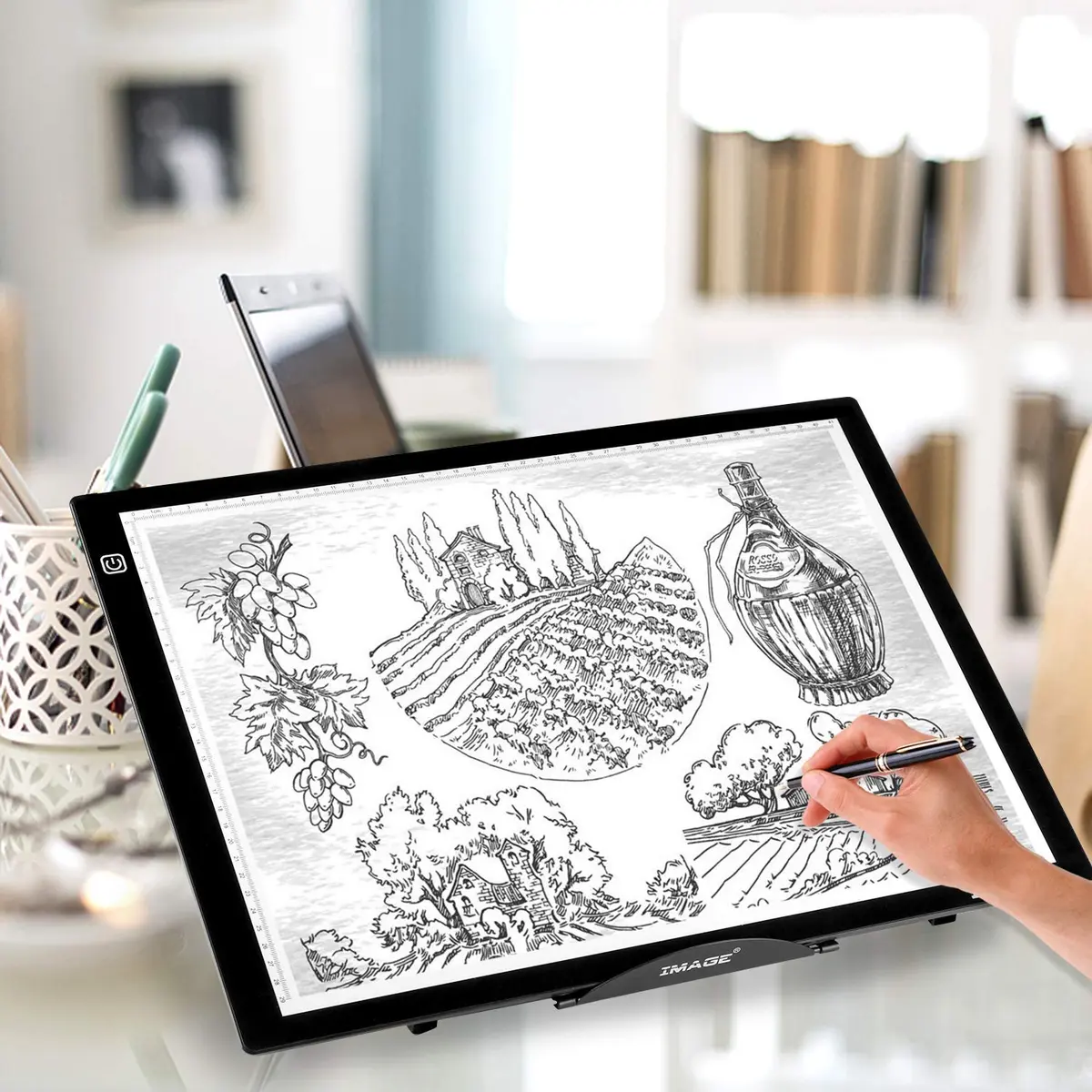 IMAGE Laptop Stand Foldable Portable Ventilated Adjustable 12-Angle, Compatible with 10"-17" Notebooks & Light Box Pad - view 7