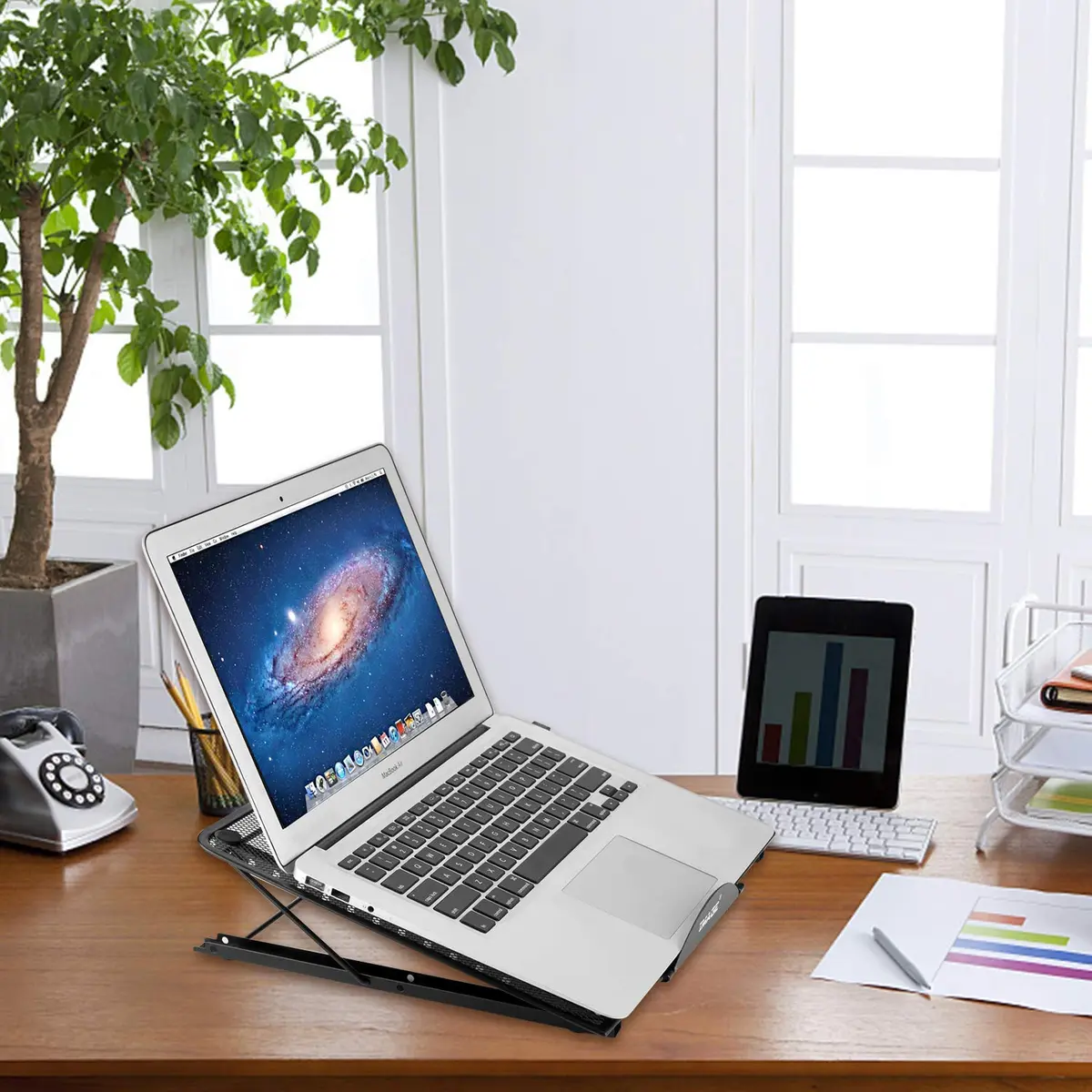 IMAGE Laptop Stand Foldable Portable Ventilated Adjustable 12-Angle, Compatible with 10"-17" Notebooks & Light Box Pad - view 8