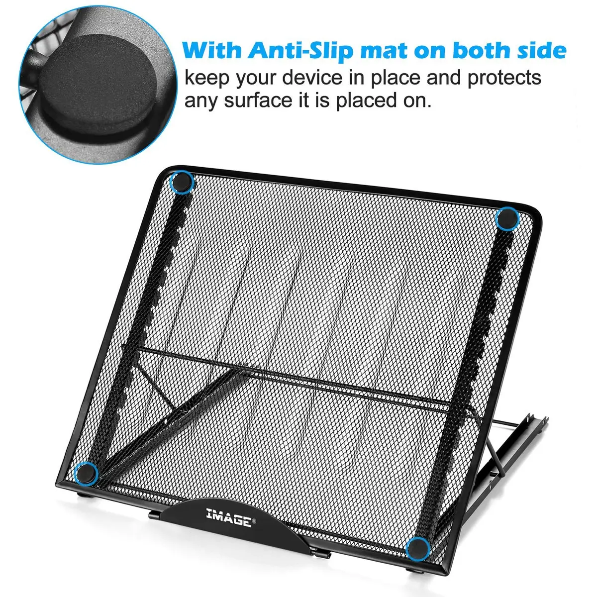 IMAGE Laptop Stand Foldable Portable Ventilated Adjustable 12-Angle, Compatible with 10"-17" Notebooks & Light Box Pad - view 2
