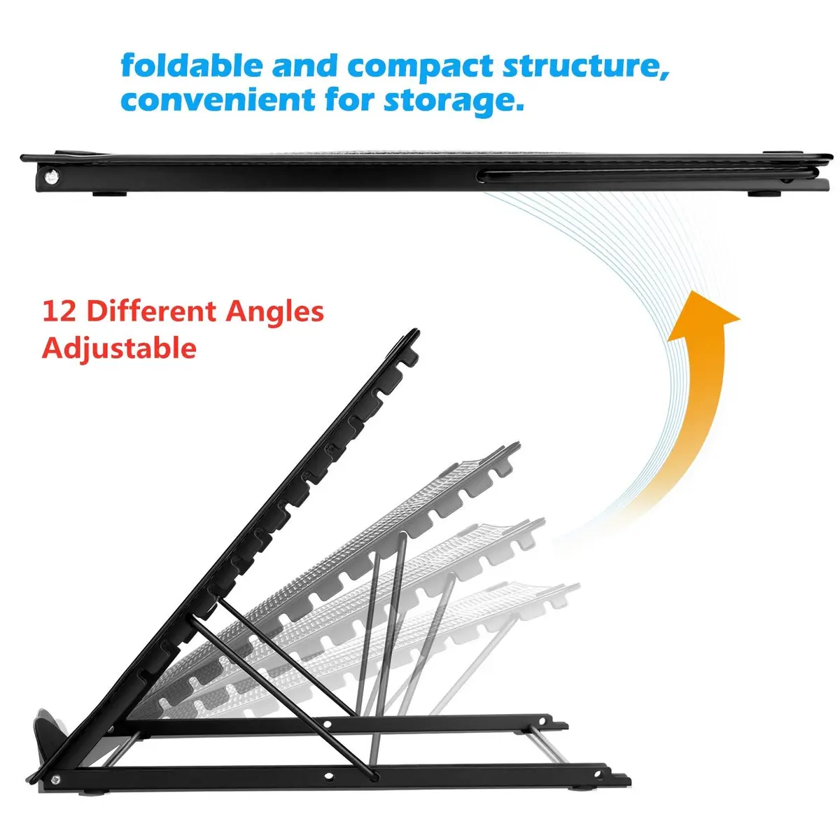 IMAGE Laptop Stand Foldable Portable Ventilated Adjustable 12-Angle, Compatible with 10"-17" Notebooks & Light Box Pad - view 3