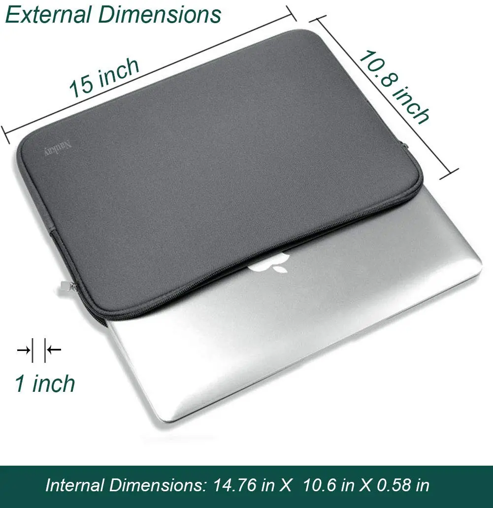 Naukay 15.6 Inch Laptop Sleeve Bag | Water-Resistant Neoprene Case for Notebooks & Tablets - view 5