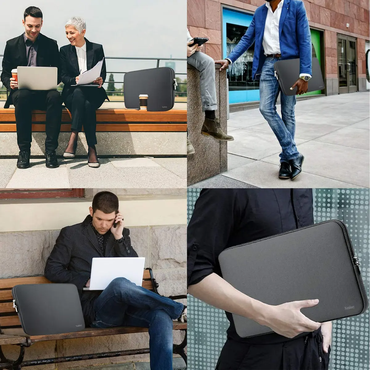 Naukay 15.6 Inch Laptop Sleeve Bag | Water-Resistant Neoprene Case for Notebooks & Tablets - view 6