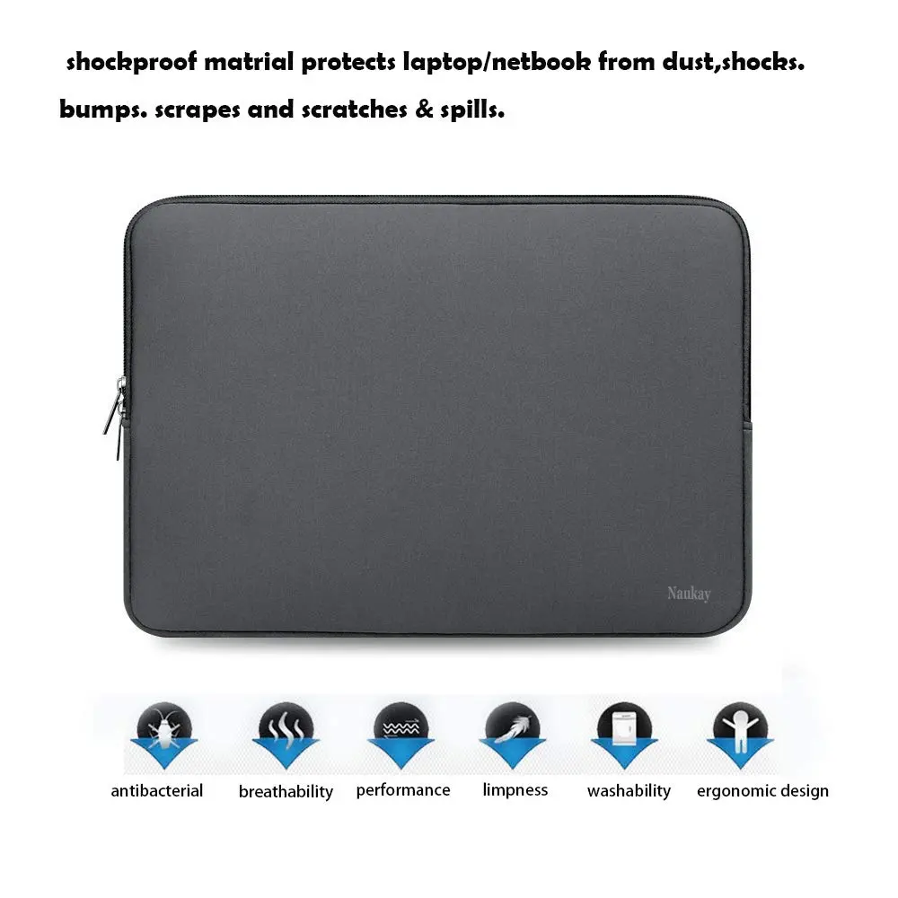 Naukay 15.6 Inch Laptop Sleeve Bag | Water-Resistant Neoprene Case for Notebooks & Tablets - view 4